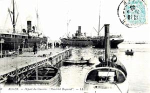 Alger - Depart du Courrier Marechal Bugeaud